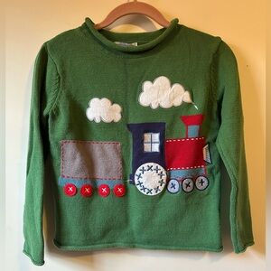 Embroidered Train Cotton Sweater Company Kids Large